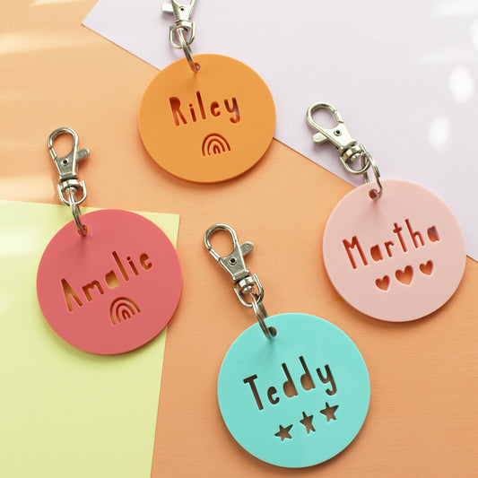 Round Acrylic Personalised Name Keyring