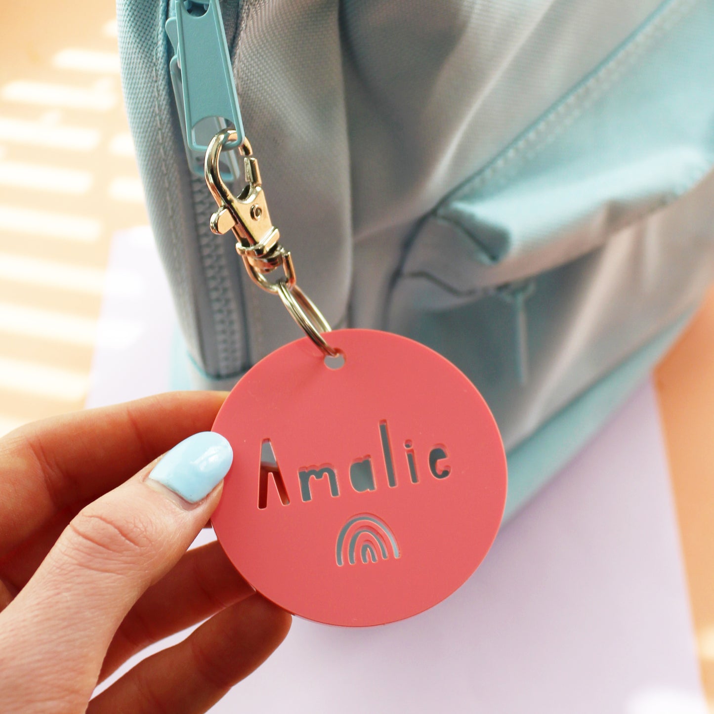 Round Acrylic Personalised Name Keyring