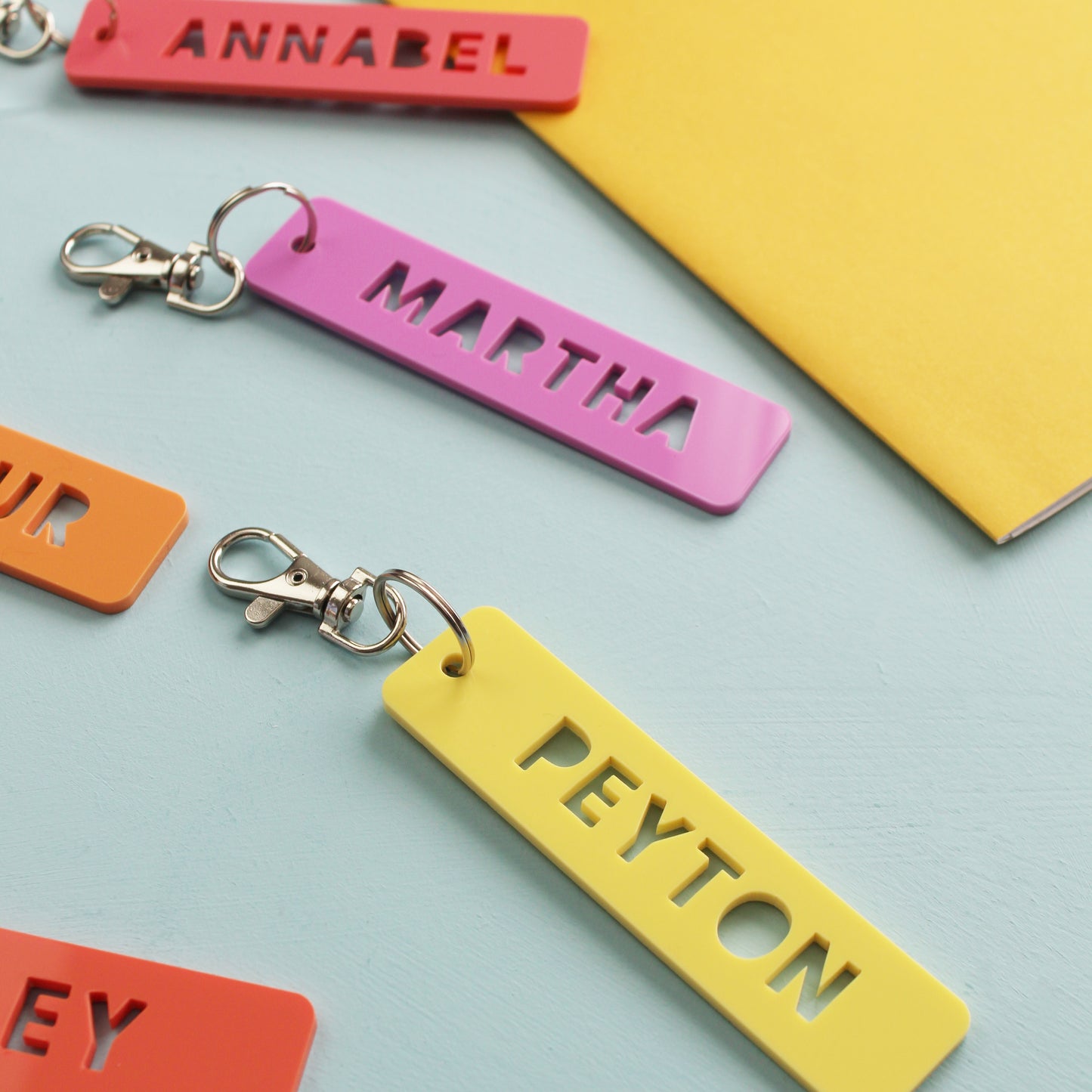 Pastel Acrylic Personalised Name Keyring
