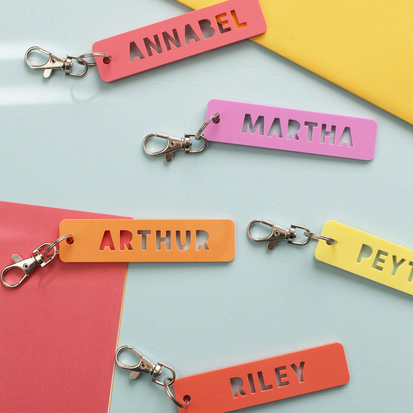 Pastel Acrylic Personalised Name Keyring
