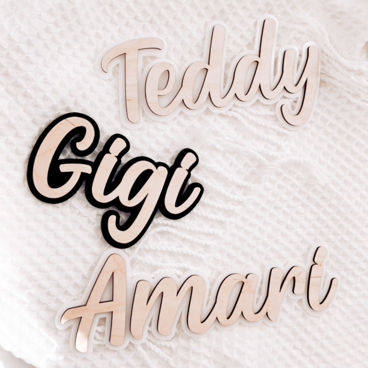 Personalised Layered Wooden Name Sign