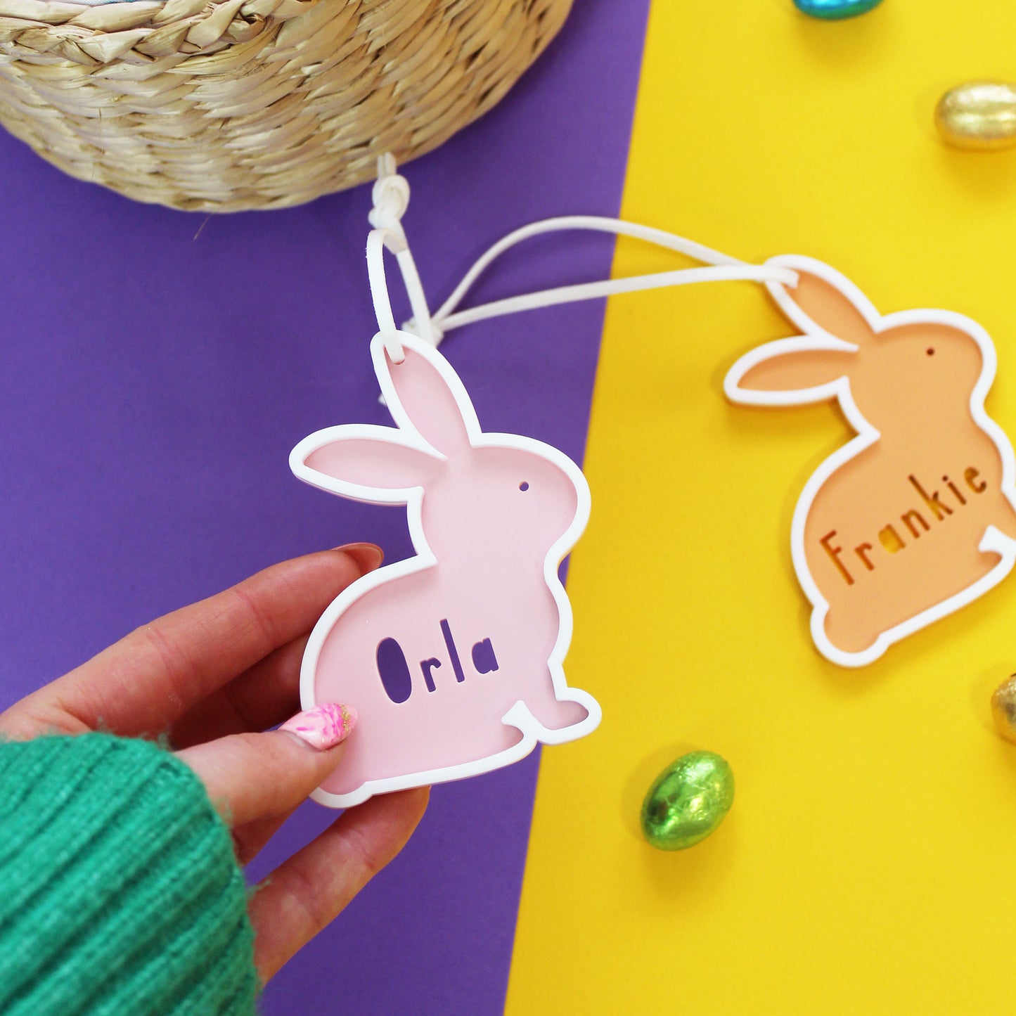 Personalised Acrylic Easter Bunny Decoration