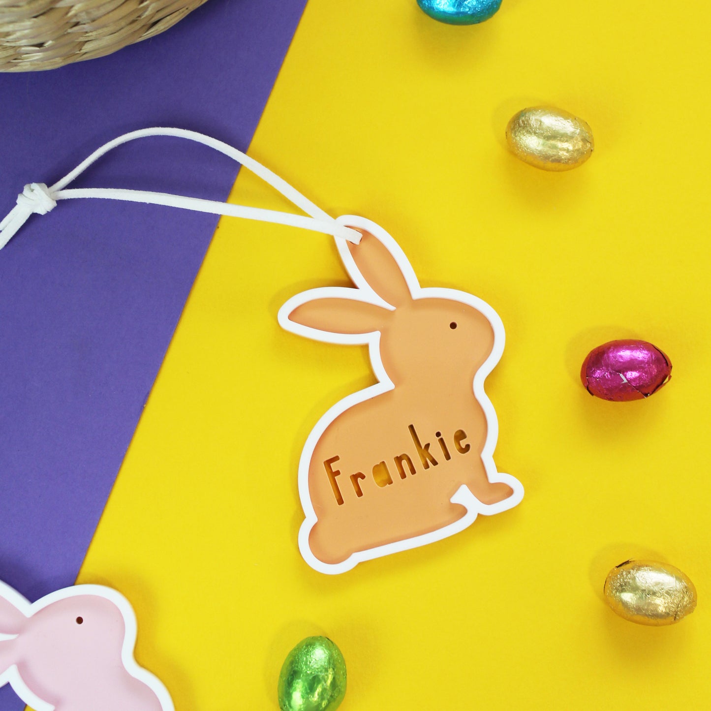 Personalised Acrylic Easter Bunny Decoration