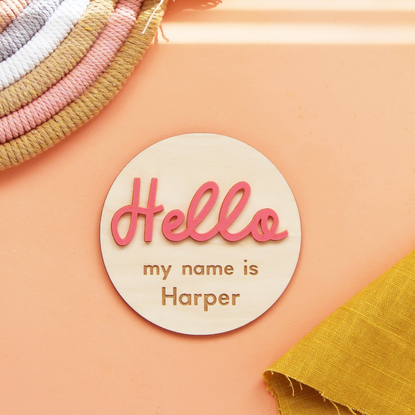 Hello My Name Is Baby Announcement Disc