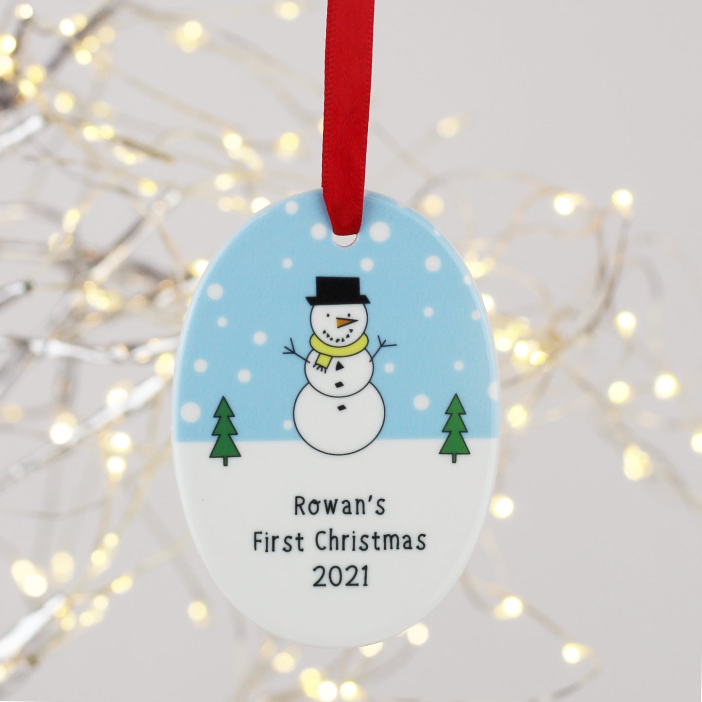 Santa and Friends Baby's First Christmas Oval Decoration