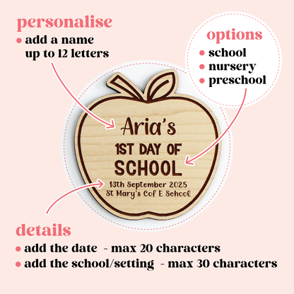 First Day Of School Apple Keepsake Plaque