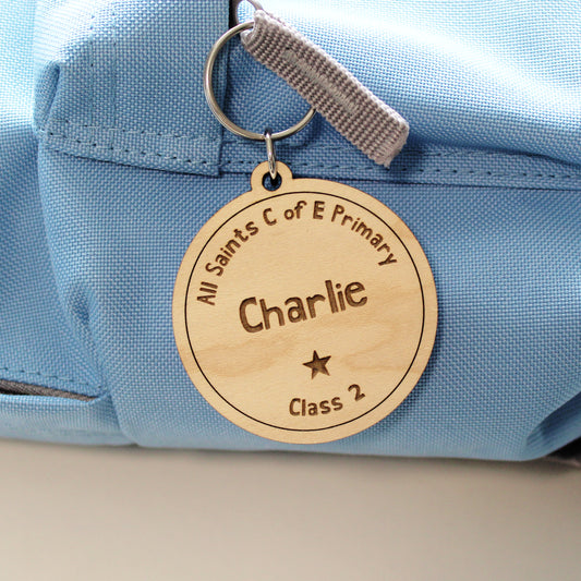 Wooden School Bag Tag