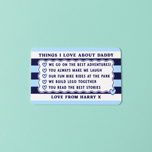 Things I Love About Dad Wallet Card