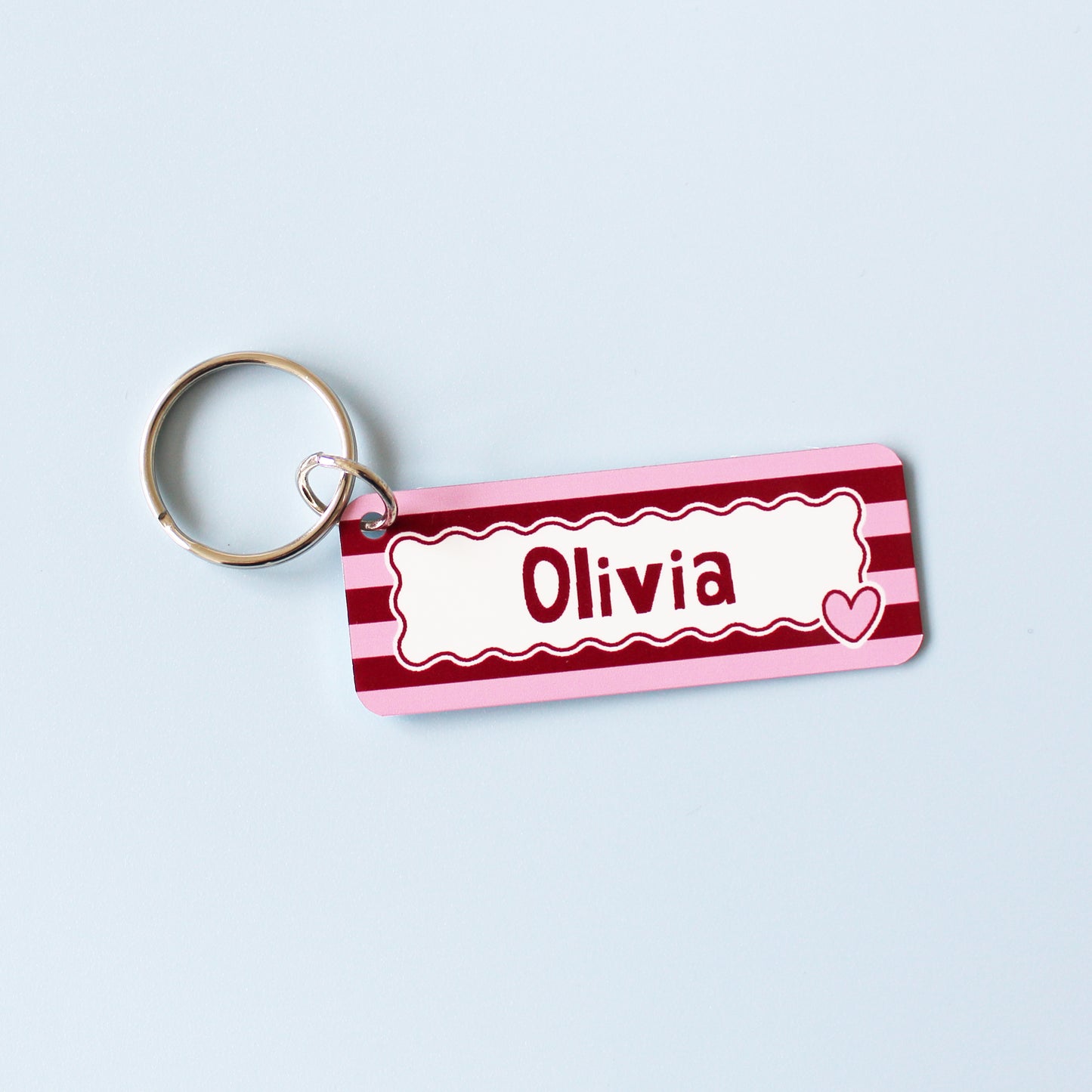 Striped Personalised Name Keyring