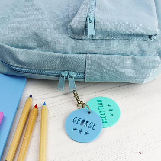Round Acrylic Personalised School Bag Tag