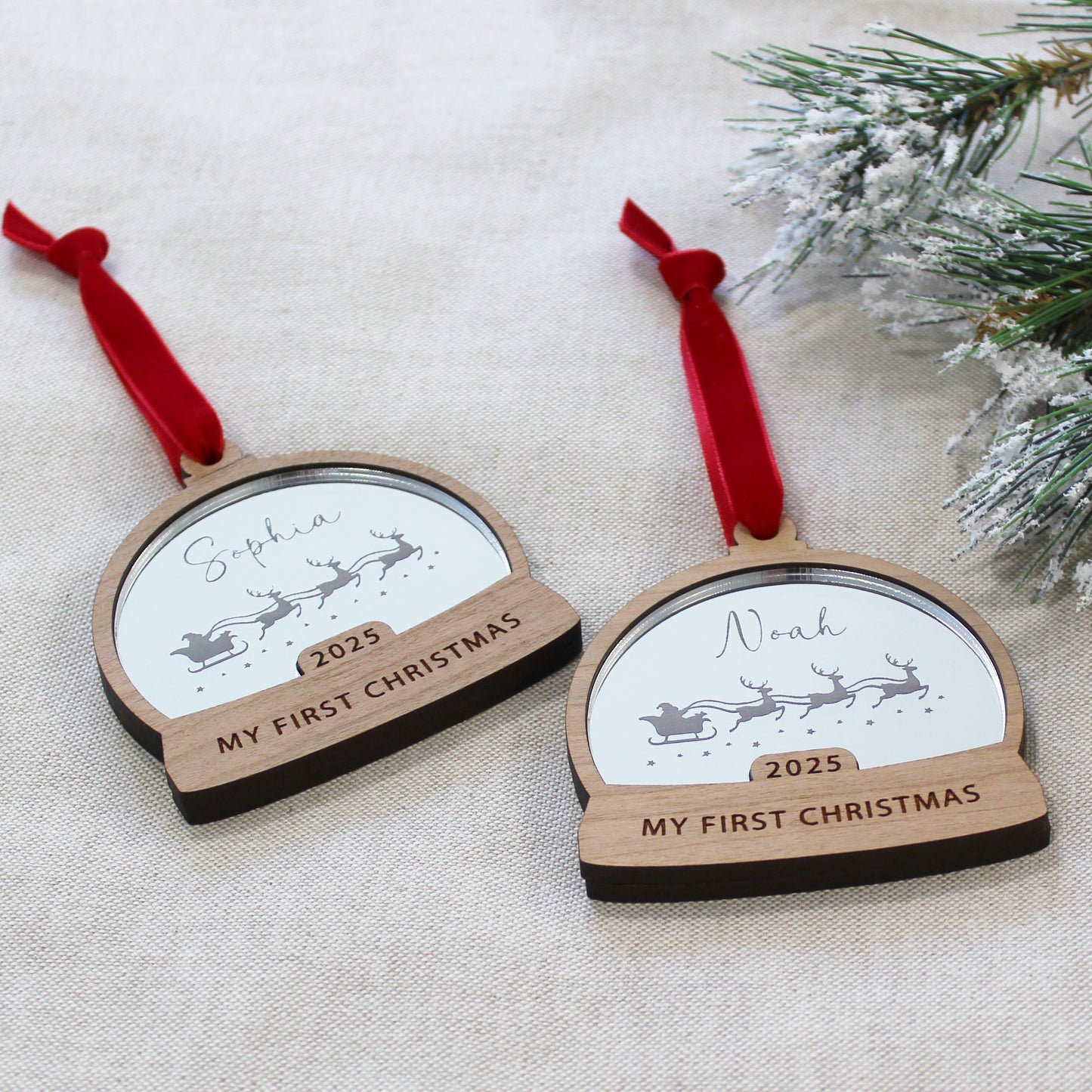 My First Christmas Snow Globe Style Personalised Bauble