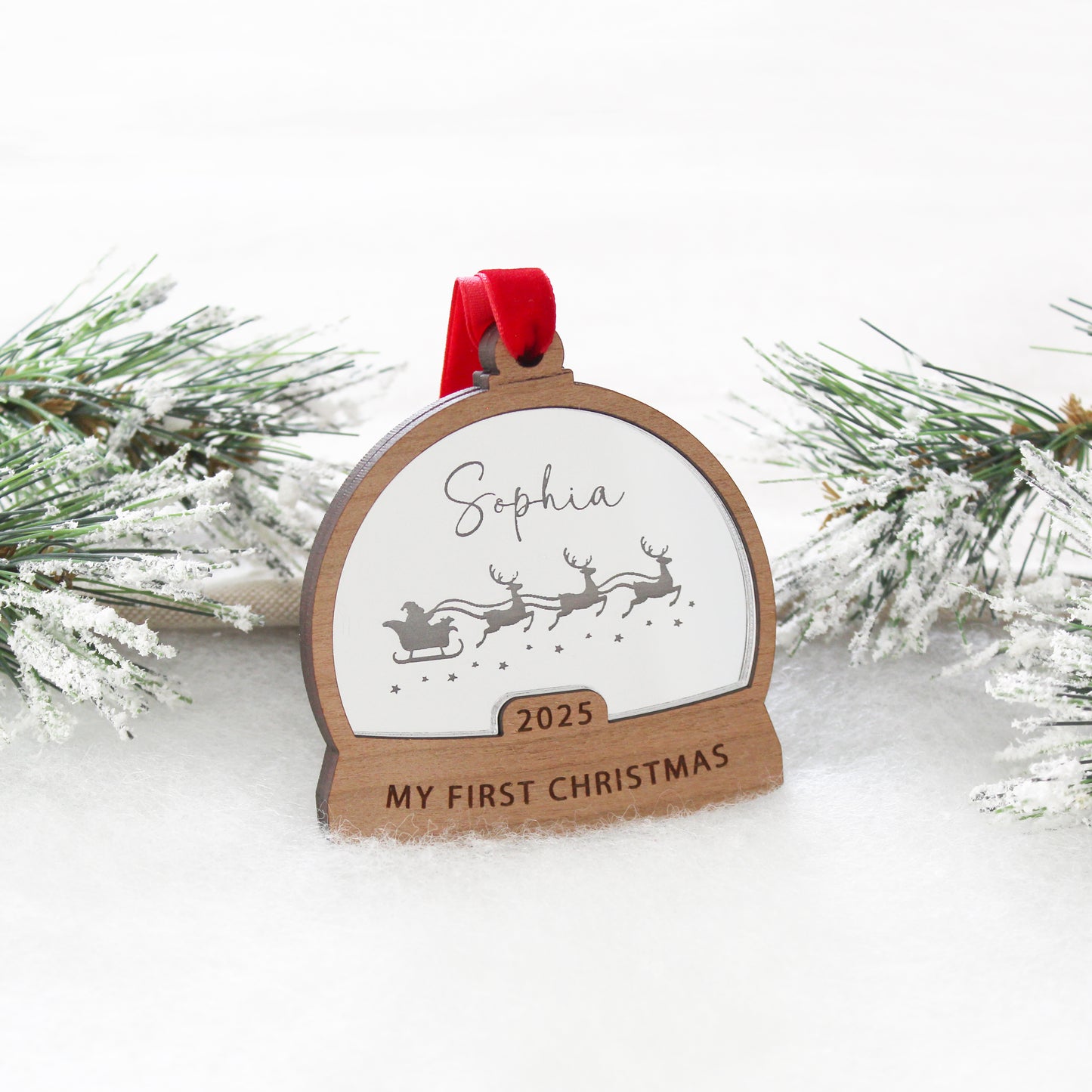 My First Christmas Snow Globe Style Personalised Bauble