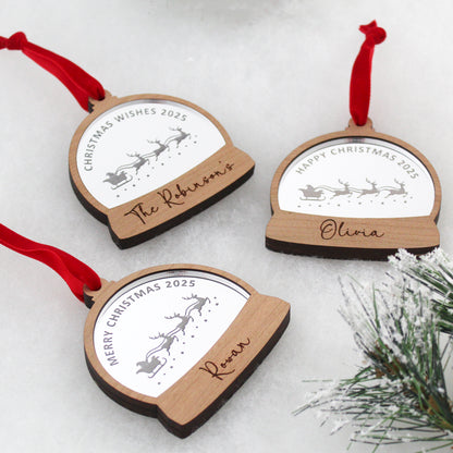 Personalised Snow Globe Style Christmas Bauble