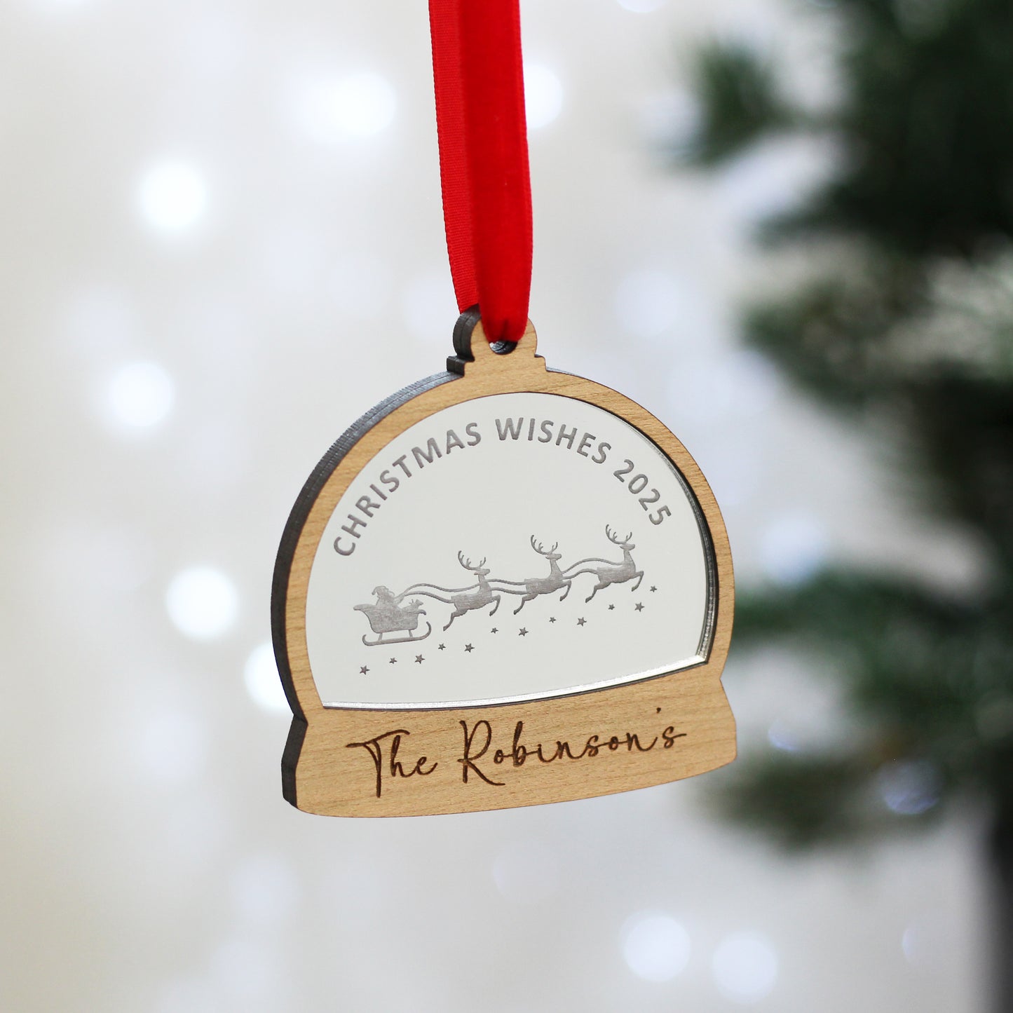 Personalised Snow Globe Style Christmas Bauble