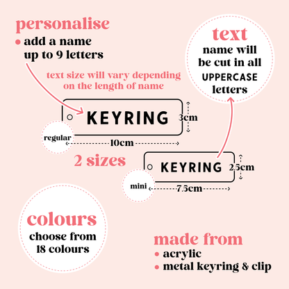 Set of Two Personalised Name Keyrings
