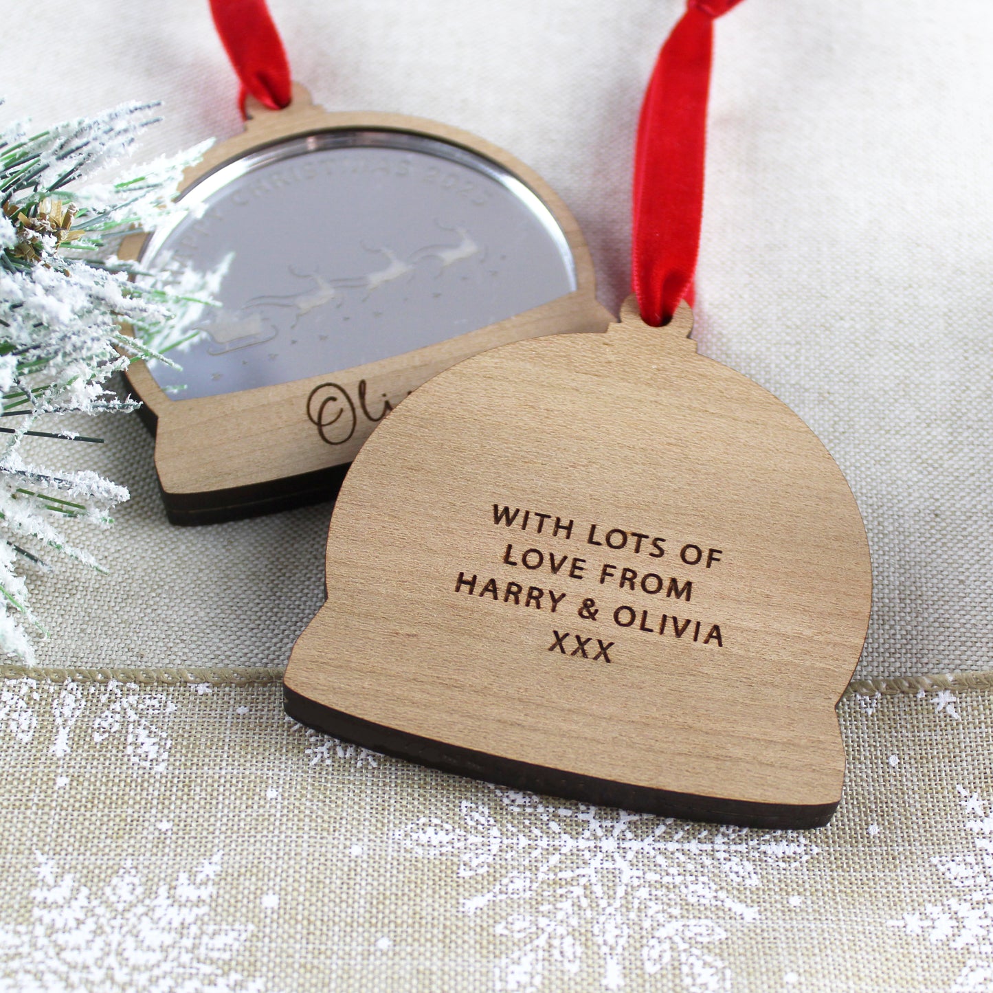 Baby's First Christmas Snow Globe Style Personalised Bauble