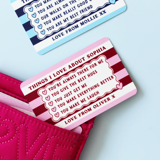 Things I Love About You Wallet Card