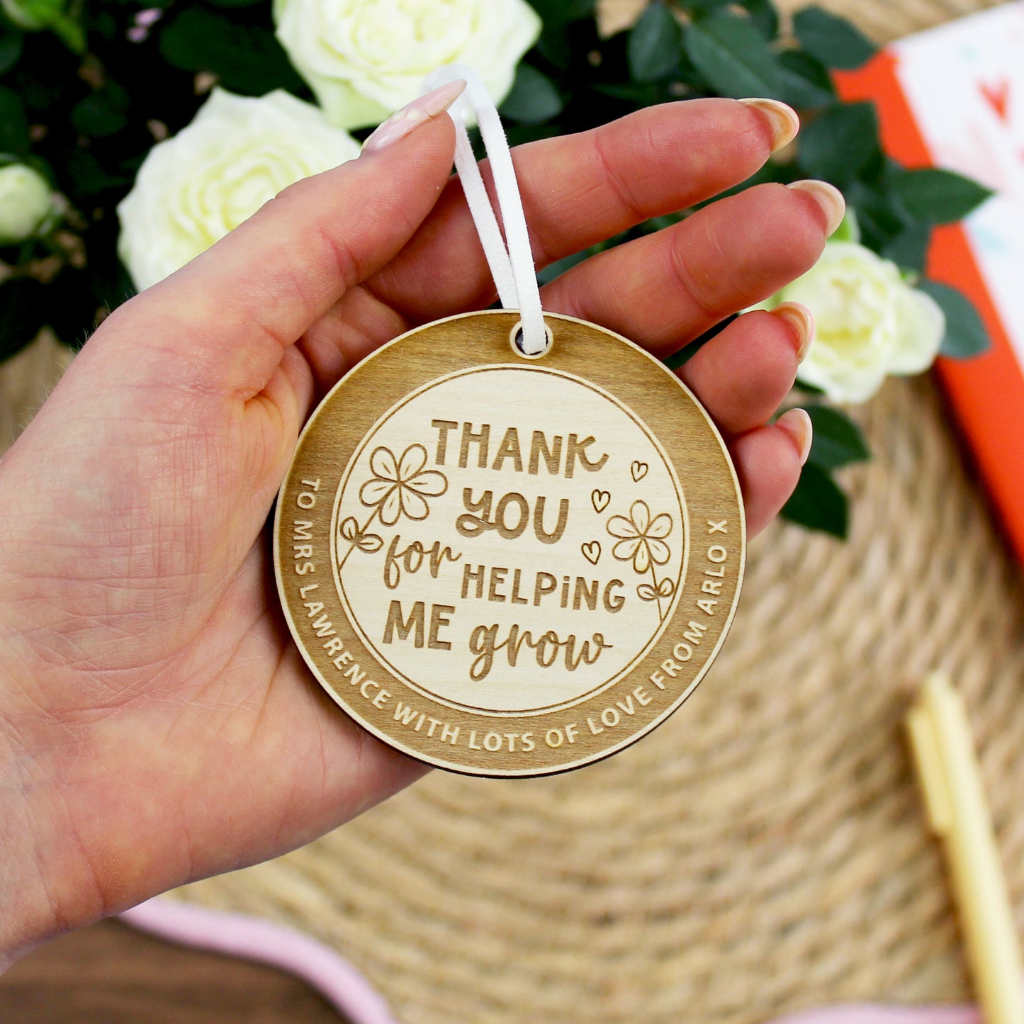 Thank You For Helping Me Grow Wooden Decoration