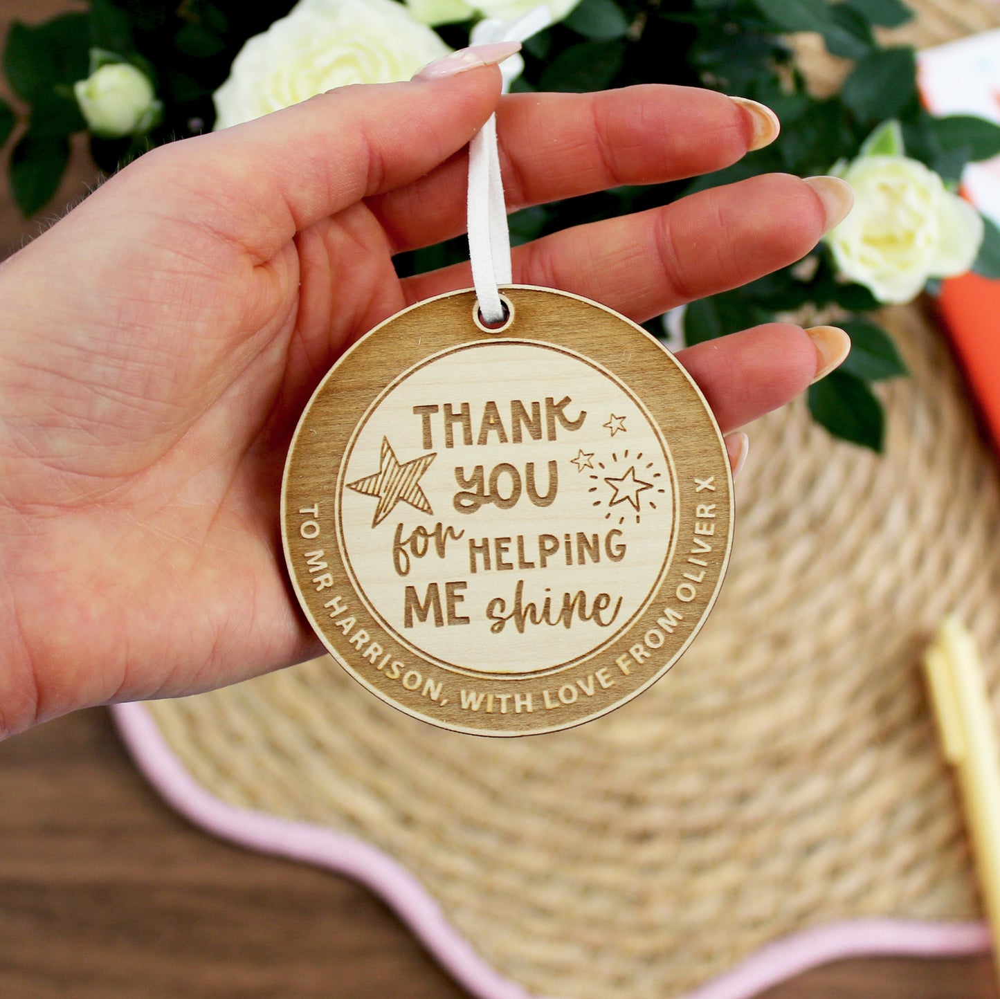 Thank You For Helping Me Shine Wooden Decoration