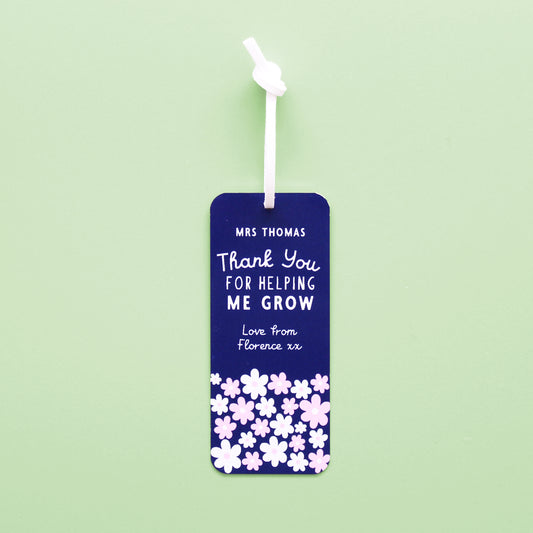 Thank You For Helping Me Grow Teacher Bookmark