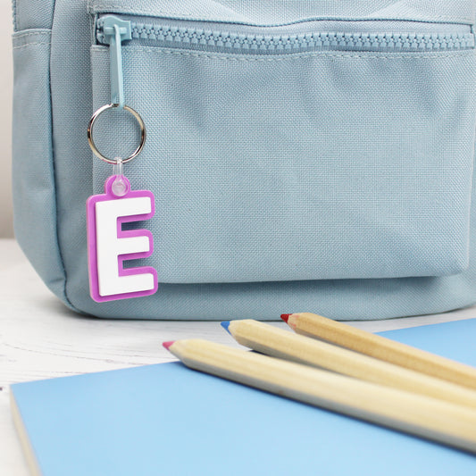Two Colour Acrylic Initial Keyring