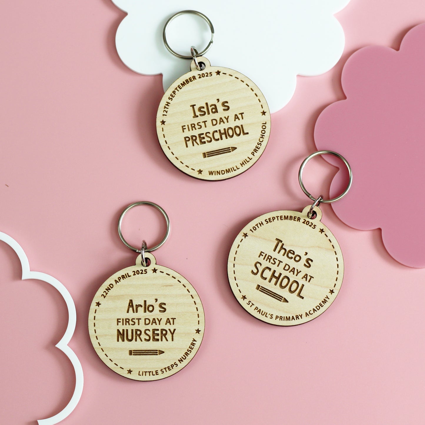 First Day At School or Nursery Wooden Bag Tag