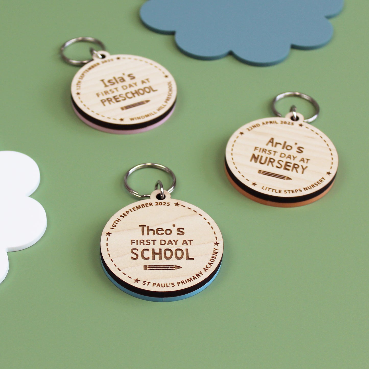 First Day At School or Nursery Wooden Bag Tag