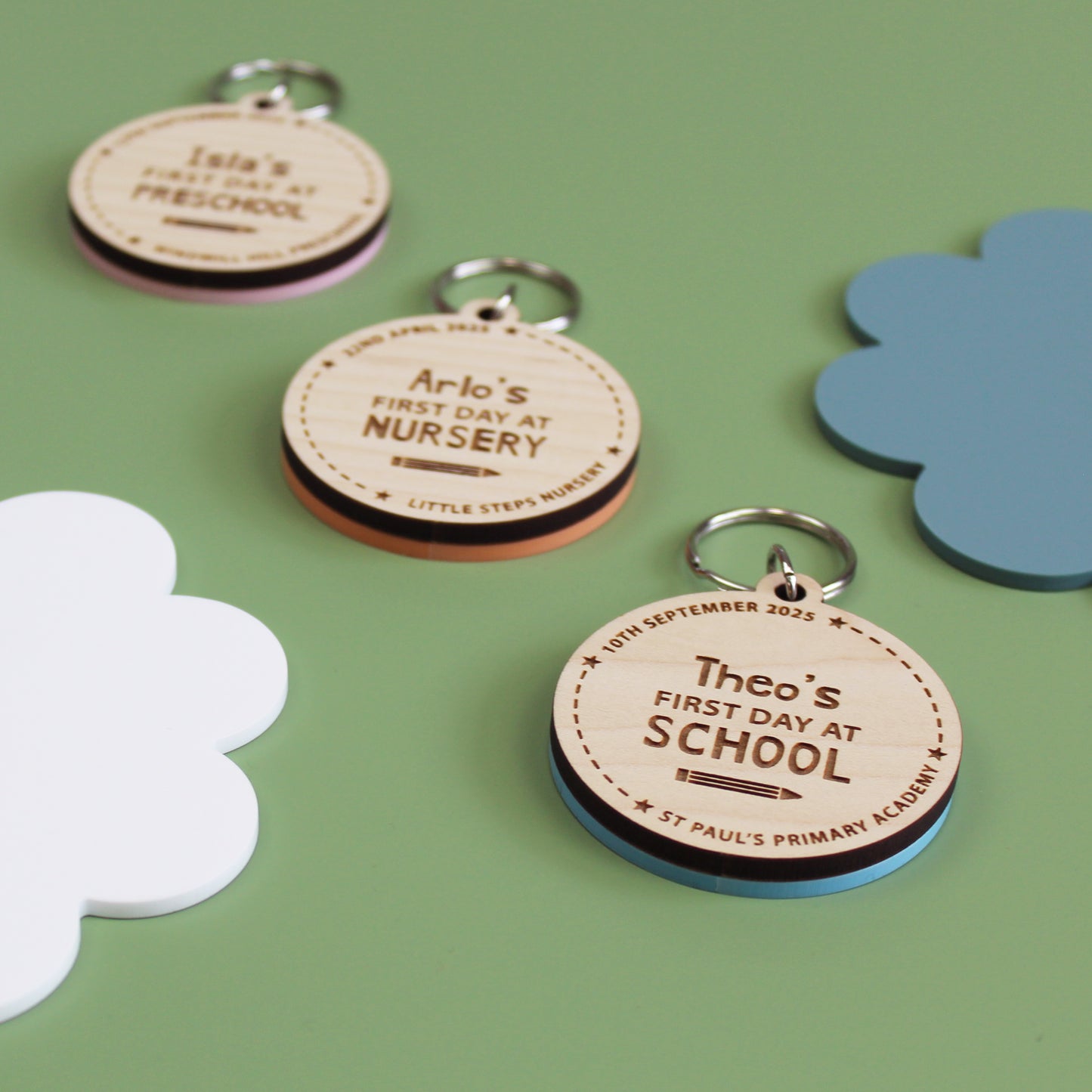 First Day At School or Nursery Wooden Bag Tag