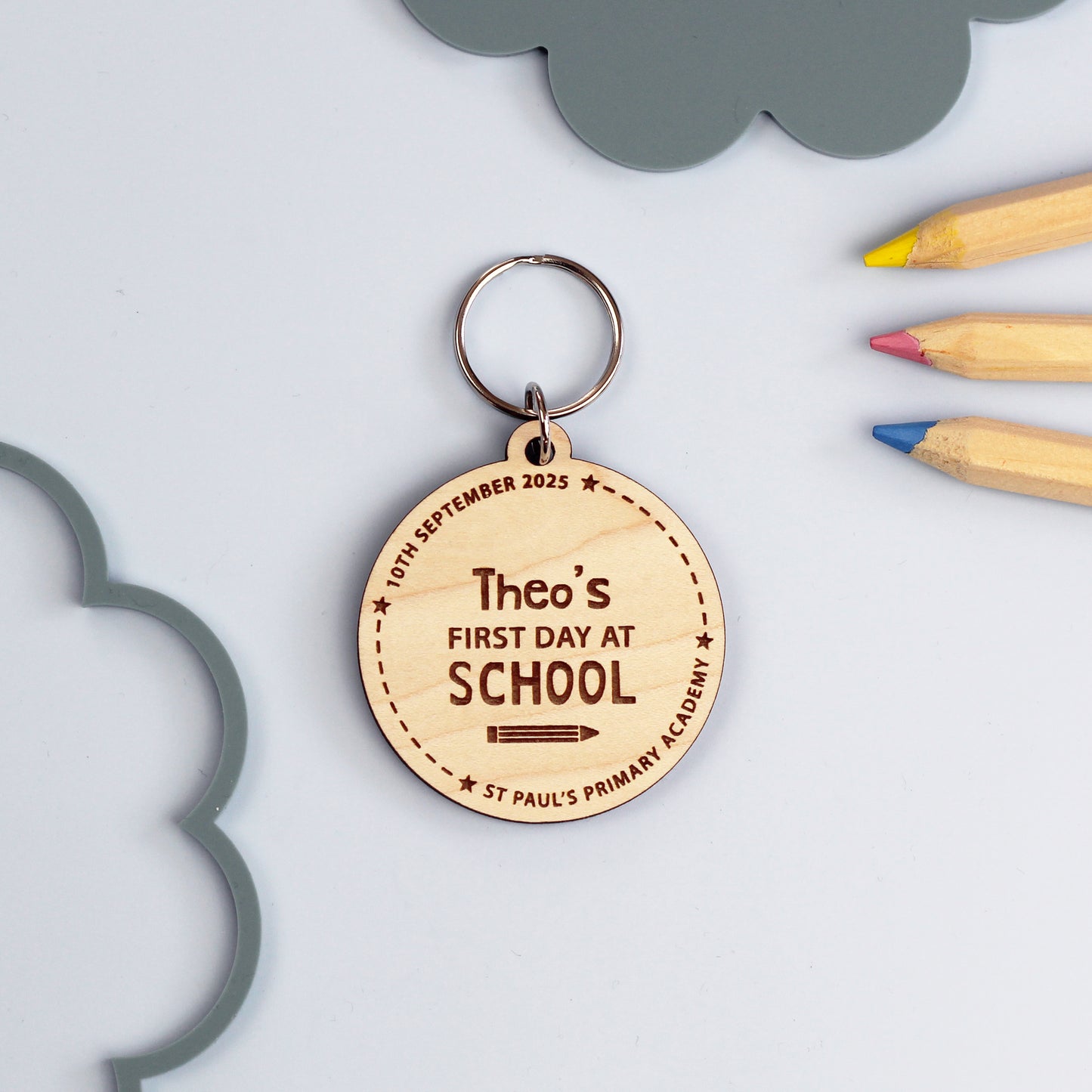 First Day At School or Nursery Wooden Bag Tag