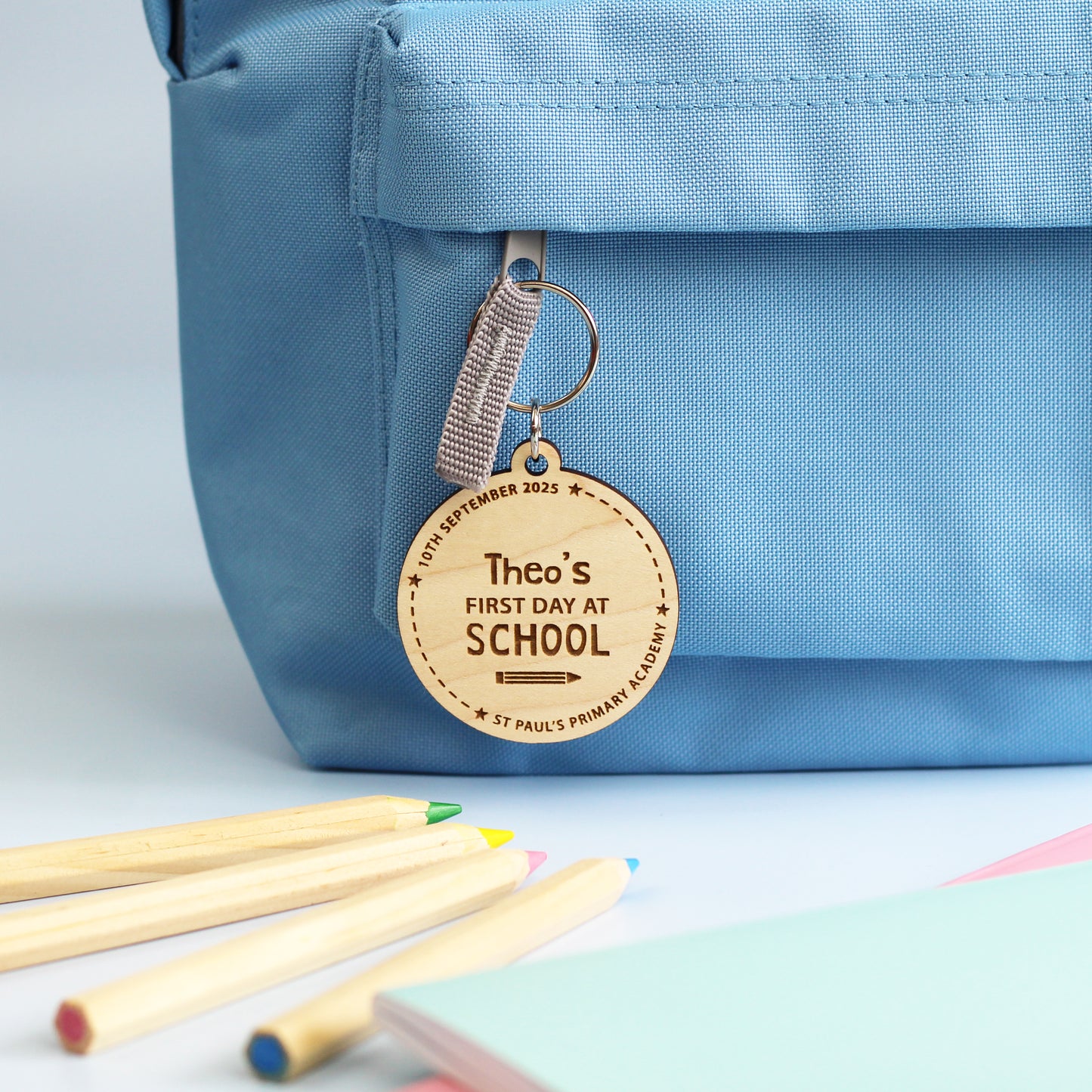 First Day At School or Nursery Wooden Bag Tag