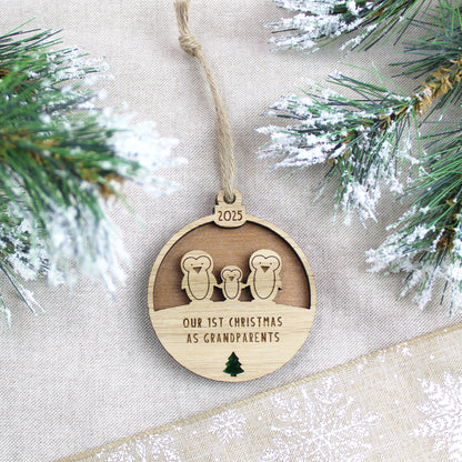 First Christmas As Grandparents Wooden Decoration