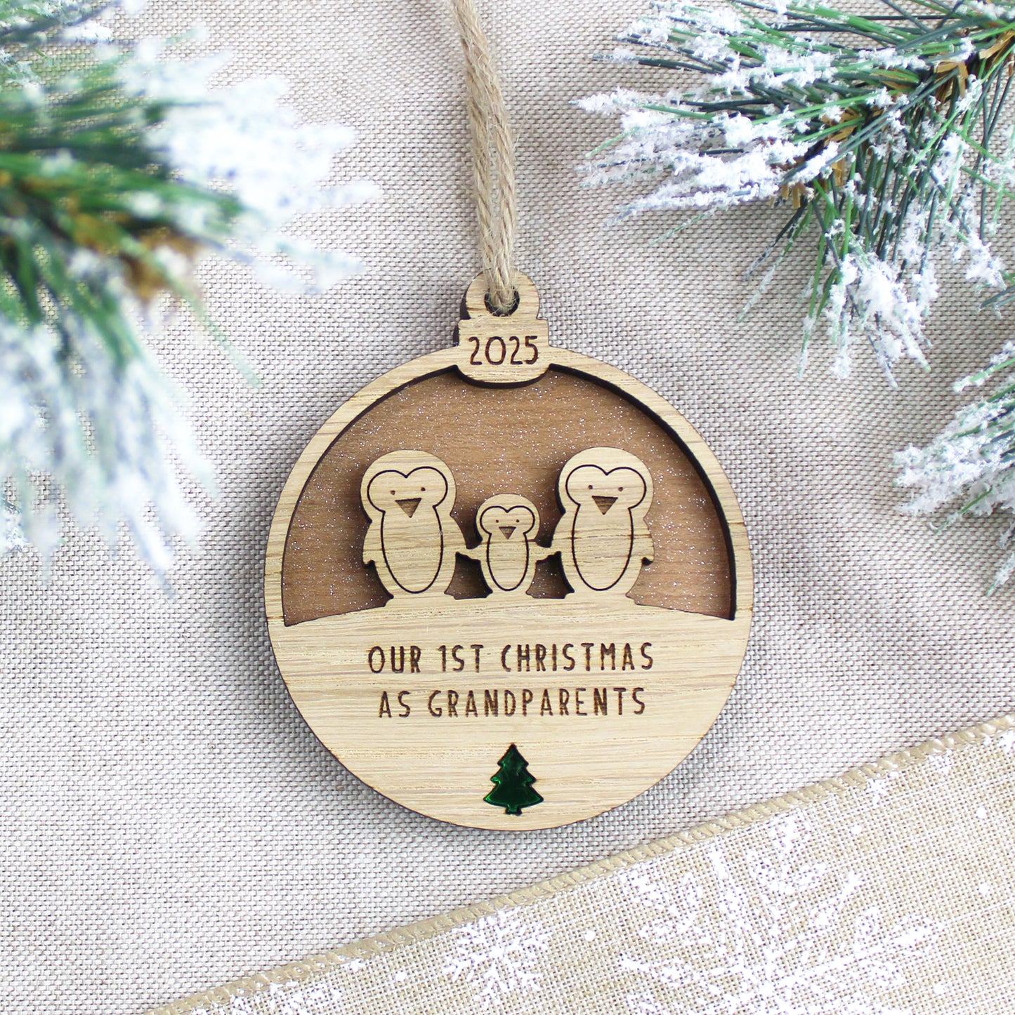First Christmas As Grandparents Wooden Decoration