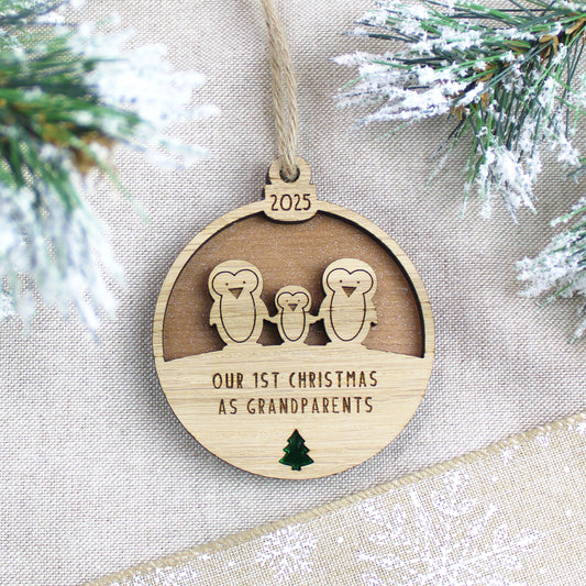 First Christmas As Grandparents Wooden Decoration