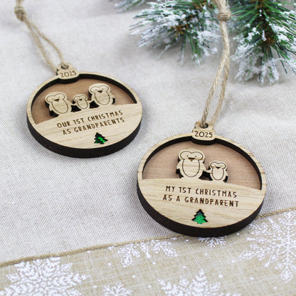 First Christmas As Grandparents Wooden Decoration