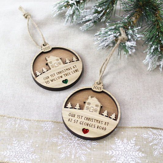 First Christmas In Our New Home Wooden Decoration