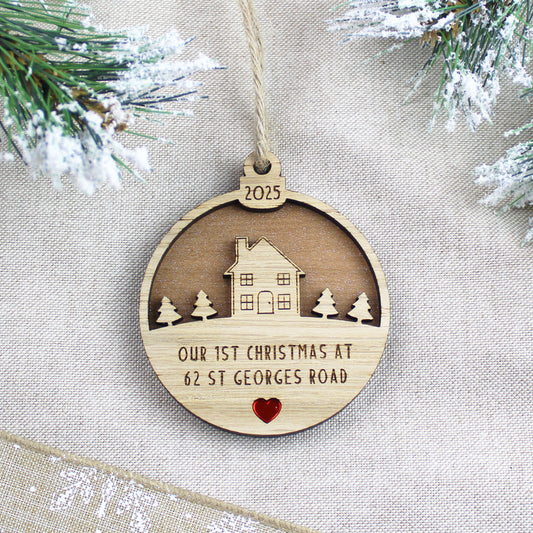 First Christmas In Our New Home Wooden Decoration
