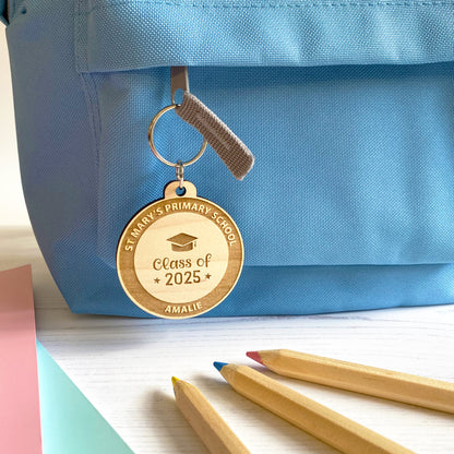 Class of 2025 School Graduation Wooden Keyring