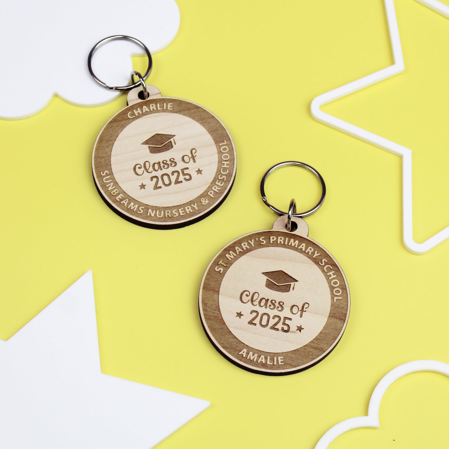 Class of 2025 School Graduation Wooden Keyring