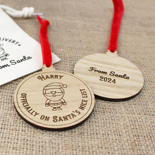 Santa's Nice List Personalised Decoration