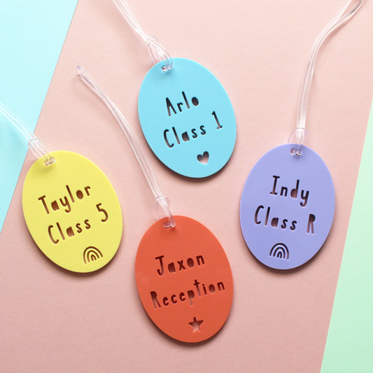 Personalised School Bag Acrylic Name Tag