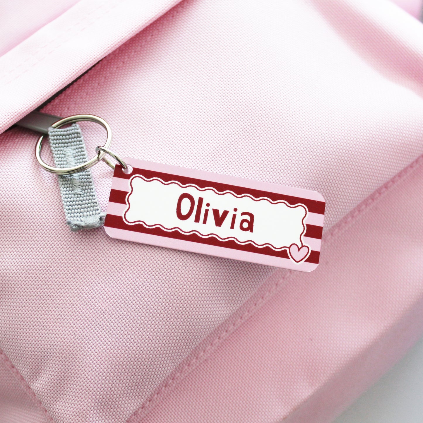Stripes Personalised Name Keyring