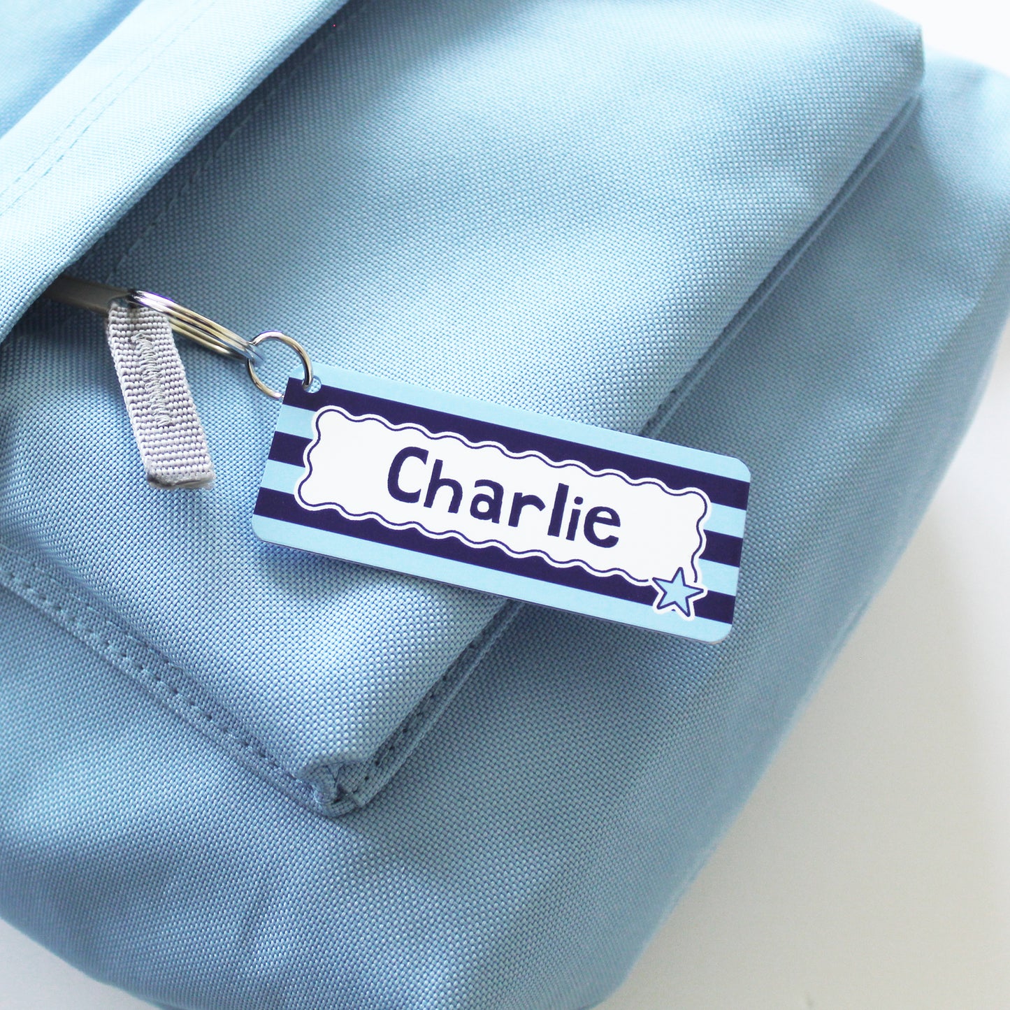 Striped Personalised Name Keyring