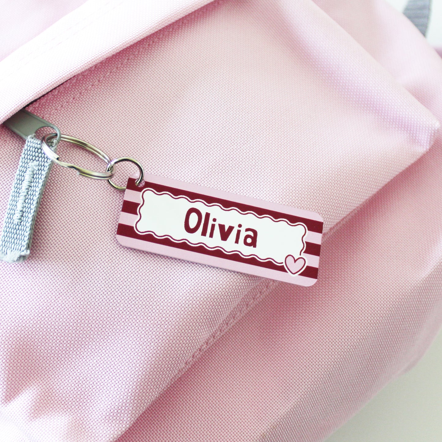 Striped Personalised Name Keyring