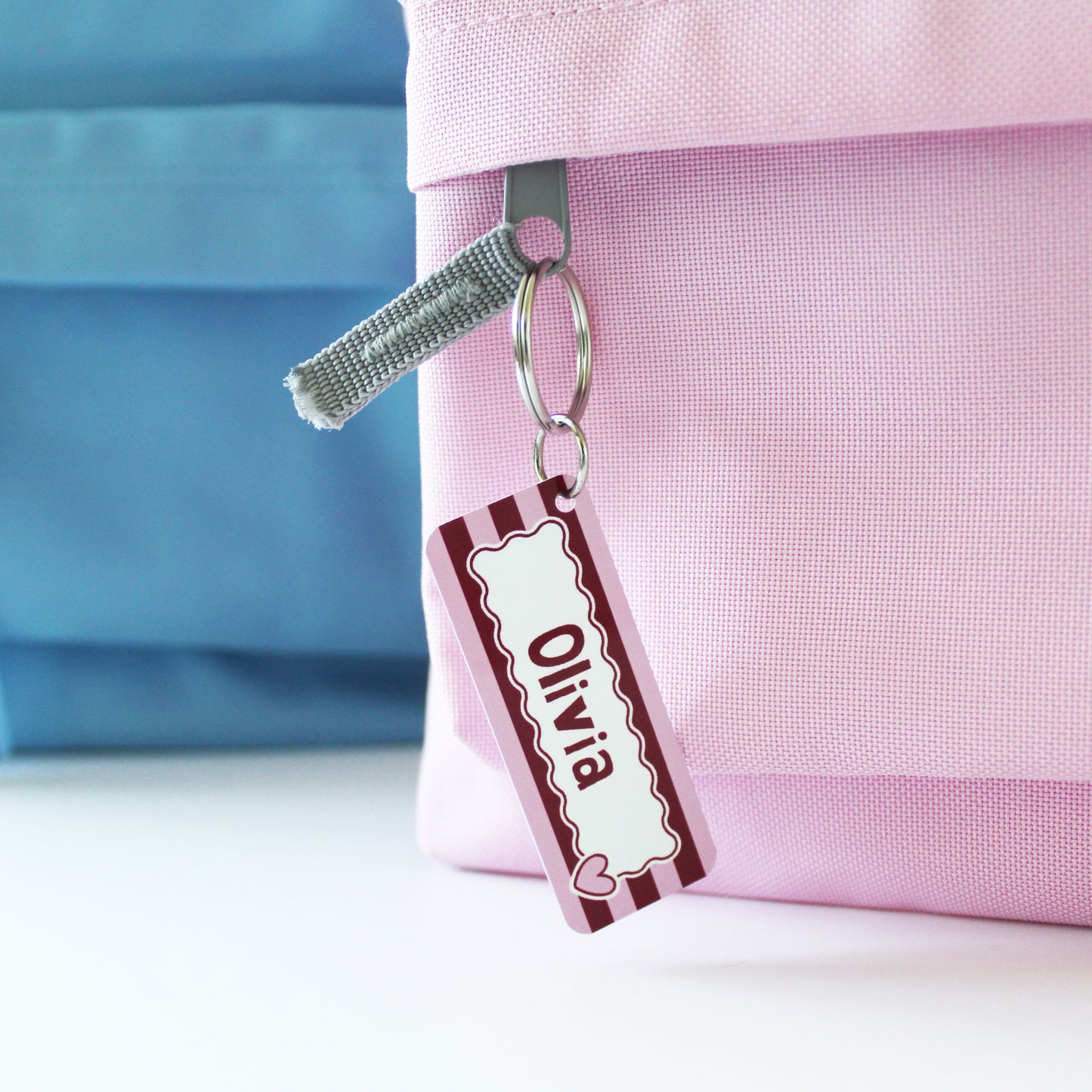 Striped Personalised Name Keyring