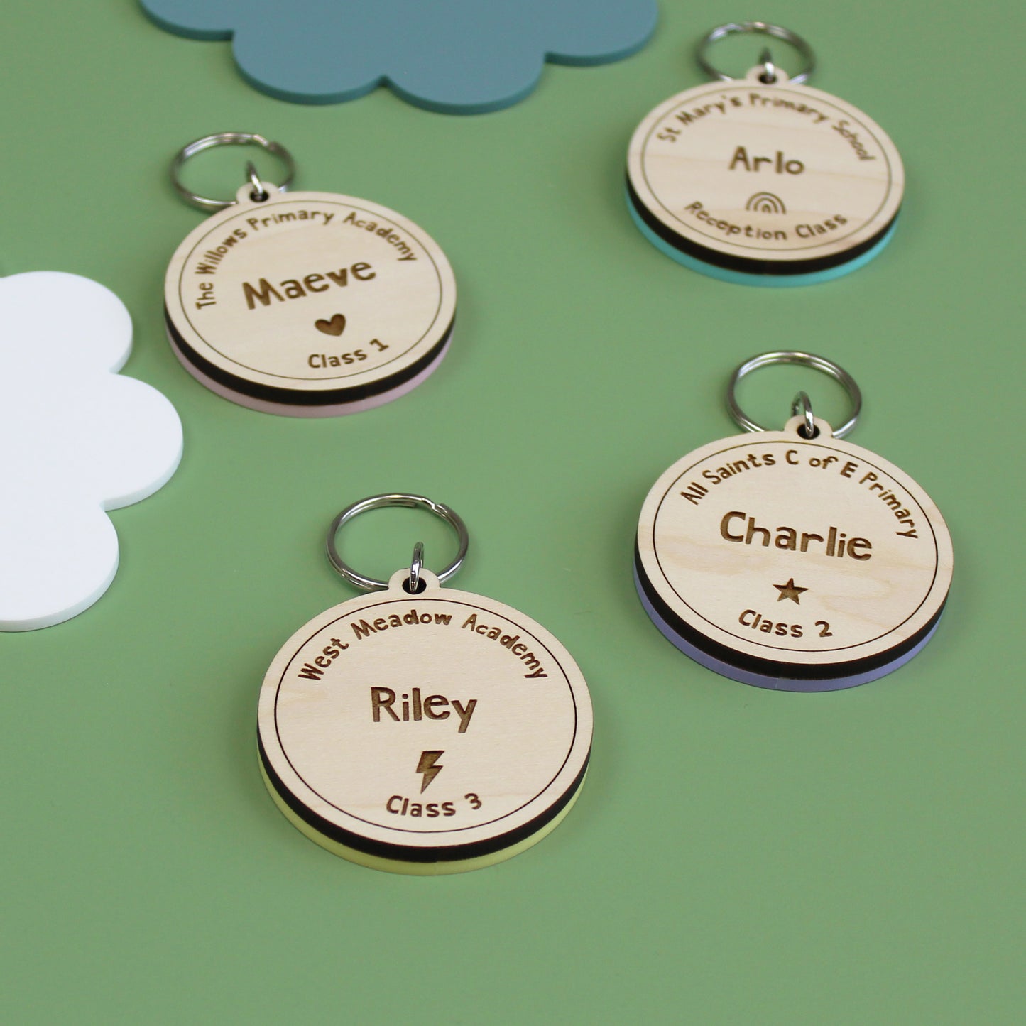 Wooden School Bag Tag