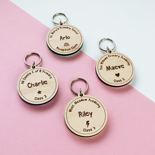 Wooden School Bag Tag