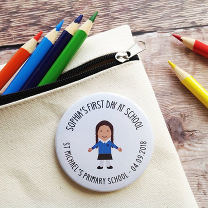 First Day At School Badge or Keyring
