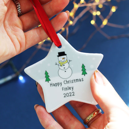 Santa and Friends Happy Christmas Star Decoration