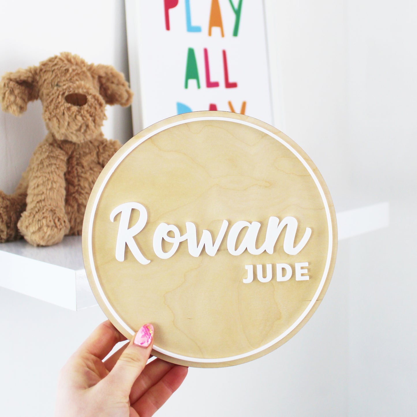 Personalised Name Round Wooden Sign