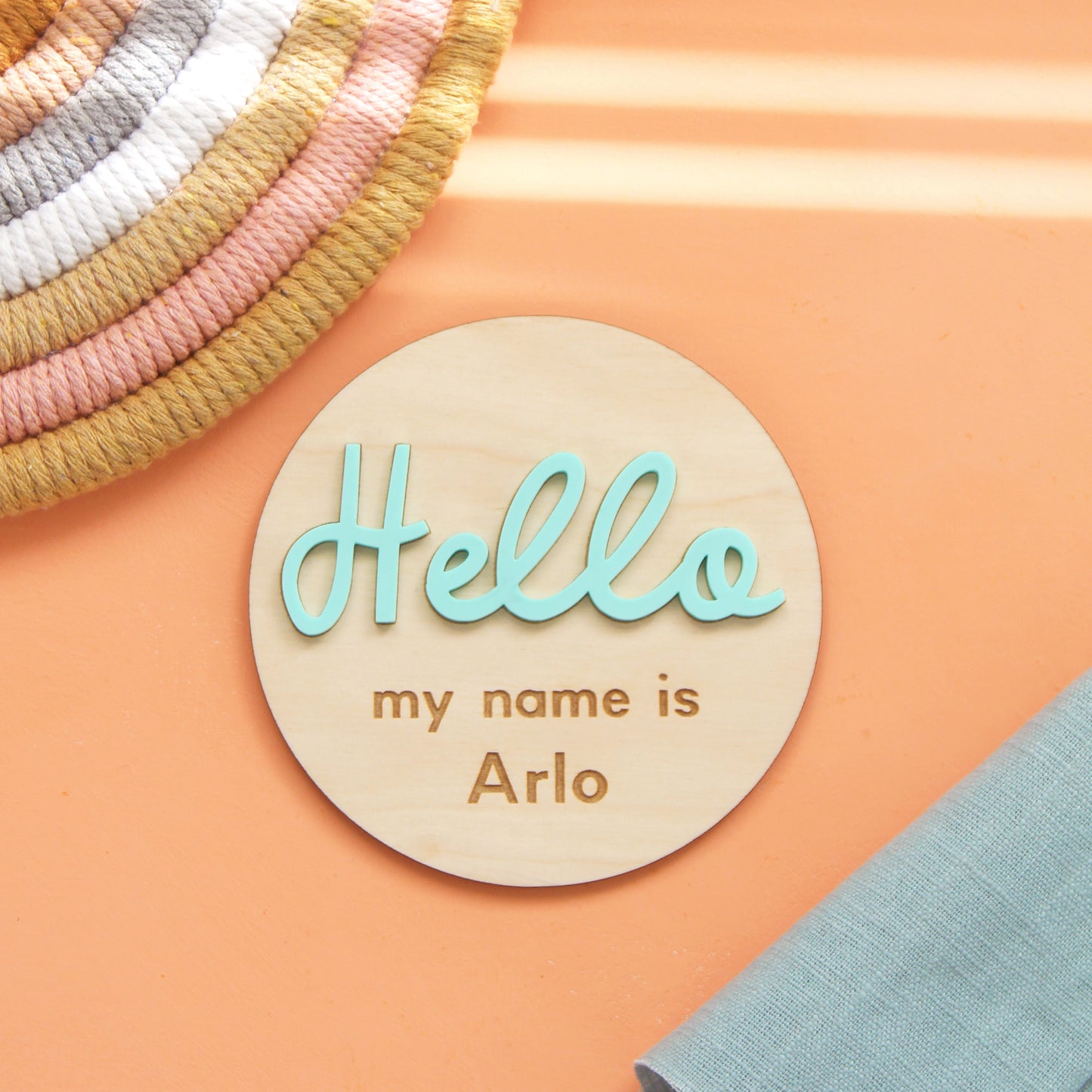 Hello My Name Is Baby Announcement Disc